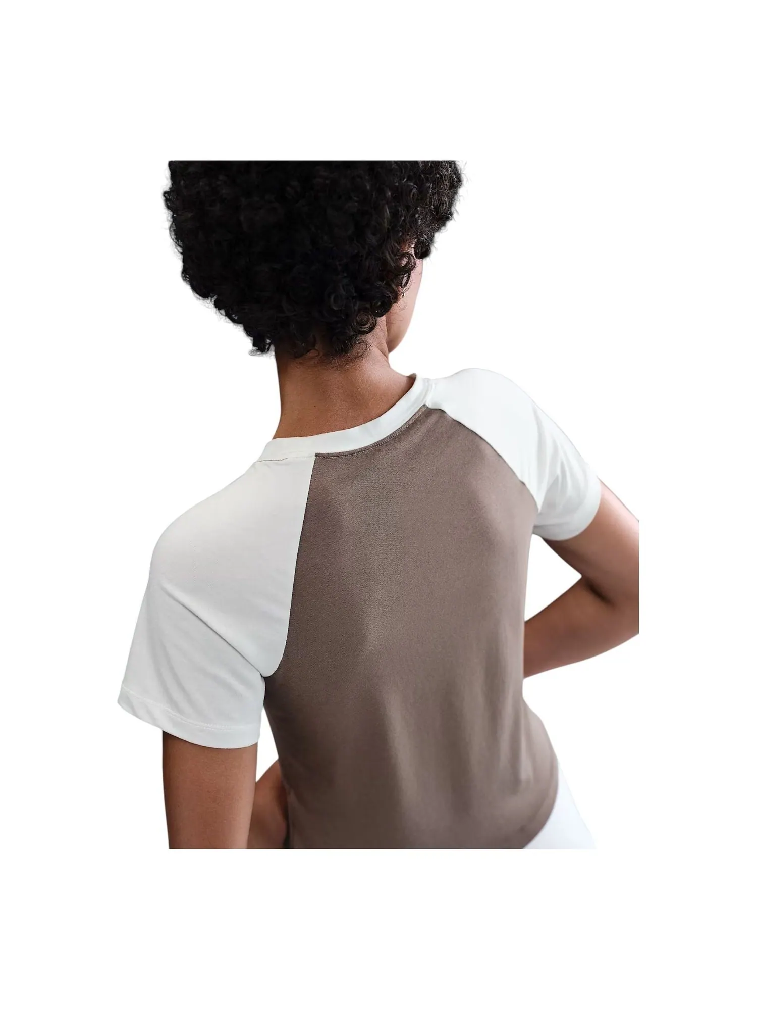 (WMNS) Футболка Nike Sportswear Chill Knit Slim Graphic T-Shirt 'Mink Brown' — изображение 2 из 3, коричневый