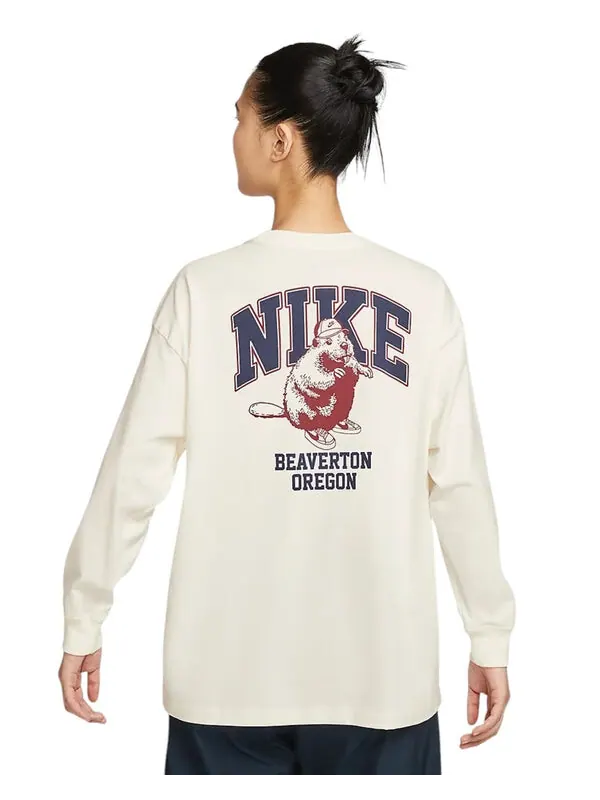 Футболка sportswear oversize t-shirt 'white' Nike — изображение 2 из 3, белый/синий/красный