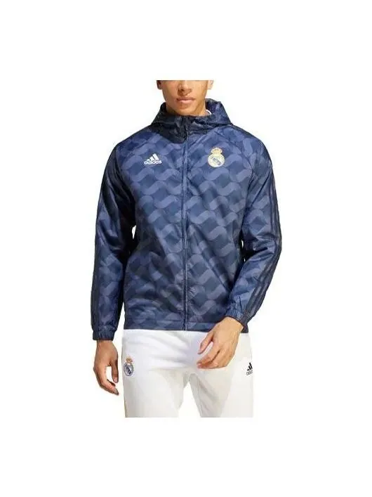 Куртка real madrid dna 23 24 ветровки Куртка Adidas — изображение 1 из 3, синий