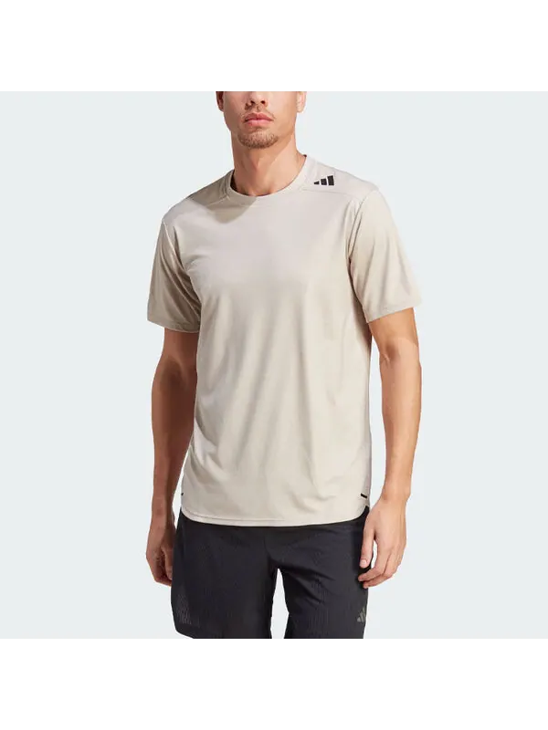 Футболка adidas D4T Strength Workout T-Shirt 'Wonder Beige' — изображение 2 из 4, бежевый/черный