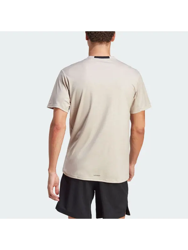 Футболка adidas D4T Strength Workout T-Shirt 'Wonder Beige' — изображение 3 из 4, бежевый/черный