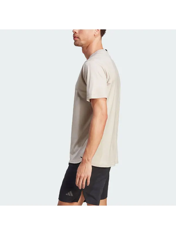 Футболка adidas D4T Strength Workout T-Shirt 'Wonder Beige' — изображение 4 из 4, бежевый/черный
