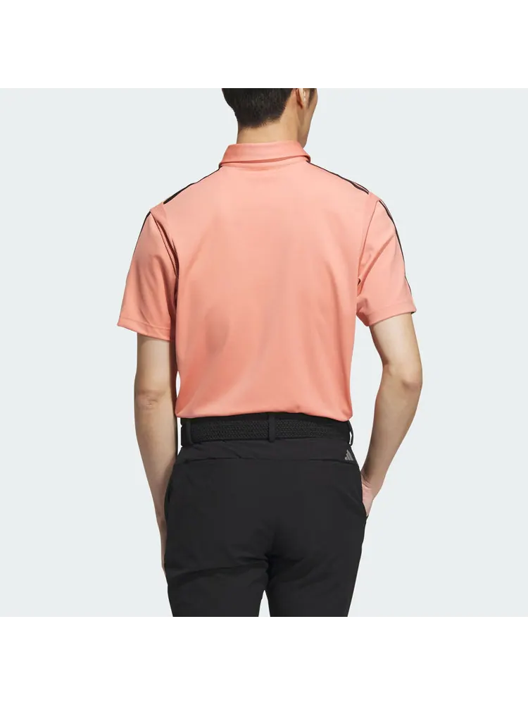 Футболка adidas HEAT.RDY 3-Stripe Short Sleeve Polo Shirt 'Wonder Clay' — изображение 3 из 4, розовый