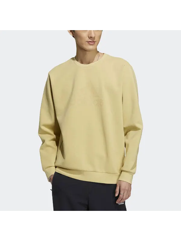 Толстовка tech logo sweatshirt 'tan' Adidas — изображение 2 из 4, бежевый