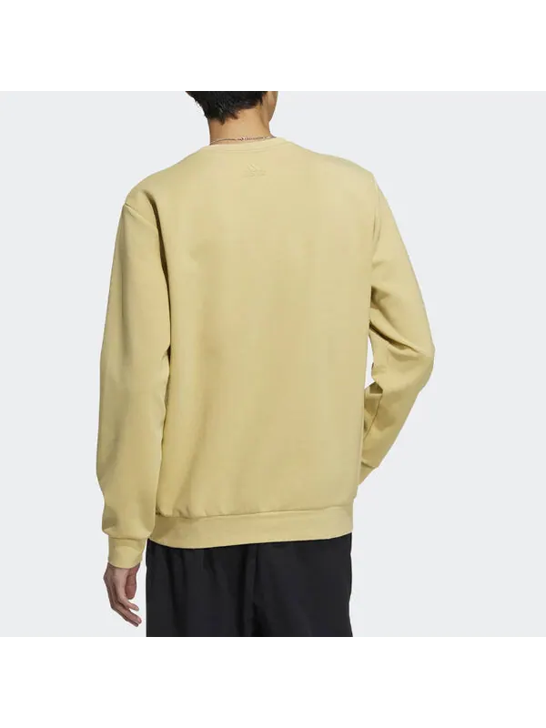 Толстовка tech logo sweatshirt 'tan' Adidas — изображение 3 из 4, бежевый