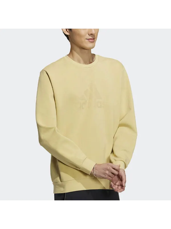 Толстовка tech logo sweatshirt 'tan' Adidas — изображение 4 из 4, бежевый