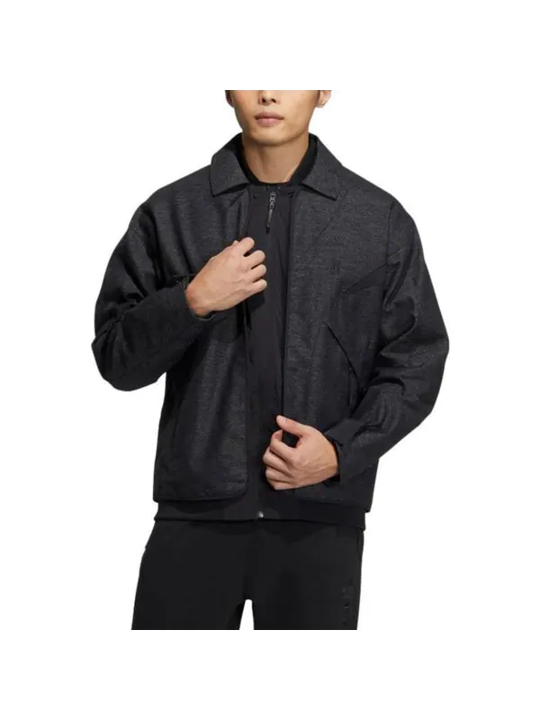 Куртка wuji sports casual stitching windproof jacket Adidas — изображение 2 из 2, черный