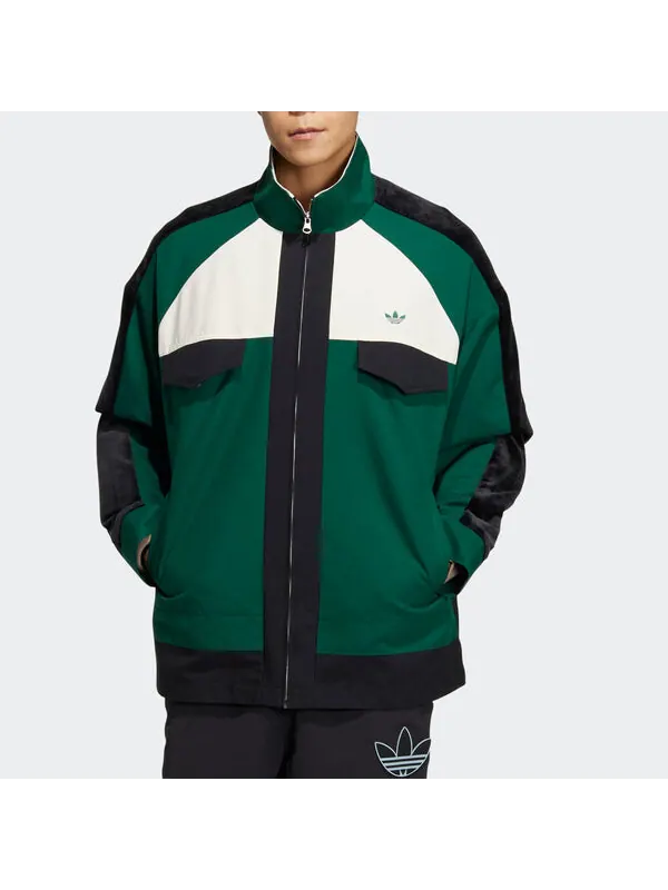 Куртка adidas originals Anti University Jacket 'Black Green' — изображение 2 из 4, зеленый/черный/белый