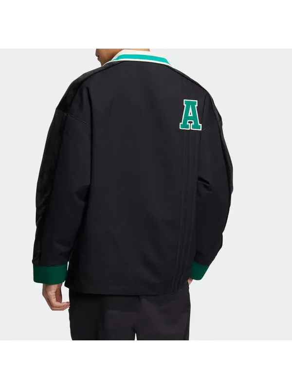 Куртка adidas originals Anti University Jacket 'Black Green' — изображение 3 из 4, зеленый/черный/белый