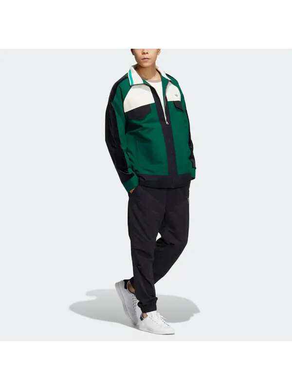 Куртка adidas originals Anti University Jacket 'Black Green' — изображение 4 из 4, зеленый/черный/белый