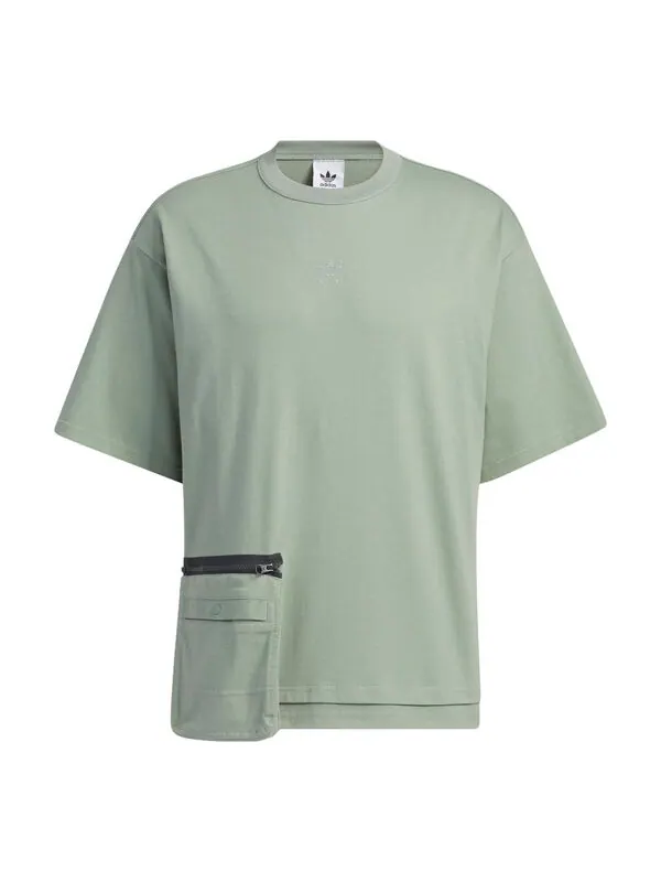 Футболка adidas originals Workwear Short Sleeve T-shirt 'Silver Green' — изображение 1 из 4, серебристый зеленый