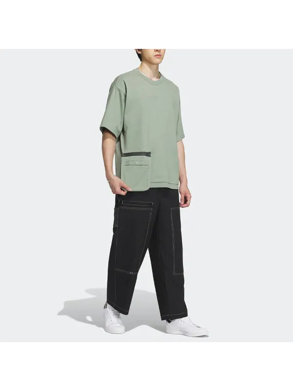 Футболка adidas originals Workwear Short Sleeve T-shirt 'Silver Green' — изображение 2 из 4, серебристый зеленый