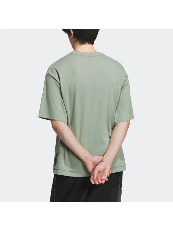 Футболка adidas originals Workwear Short Sleeve T-shirt 'Silver Green' — изображение 4 из 4, серебристый зеленый
