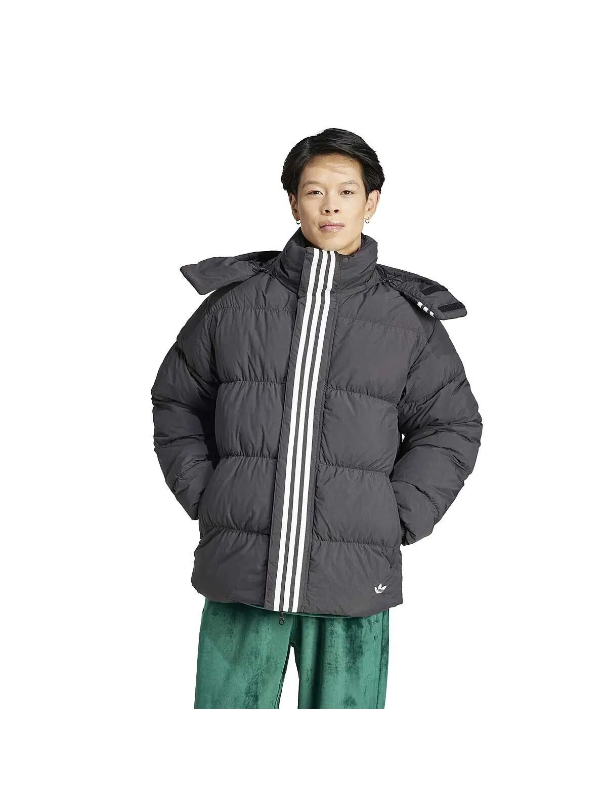 Куртка Adidas Rifta Down Regen Hooded — изображение 2 из 4, черный/белый