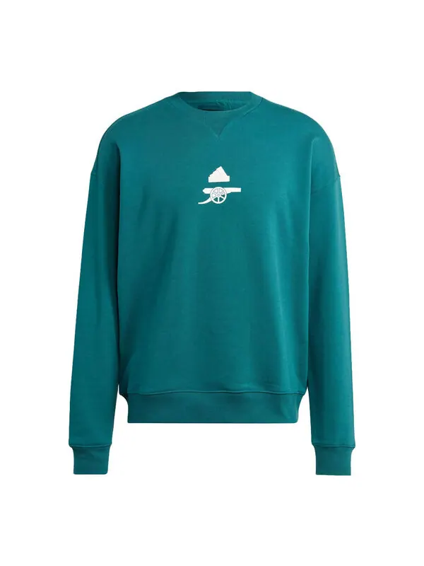 Рубашка adidas Arsenal Lifestyler Heavy Cotton Sweatshirt 'Rich Green' — изображение 1 из 4, насыщенный зеленый