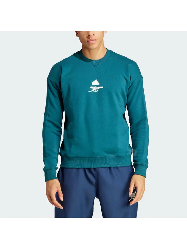 Рубашка adidas Arsenal Lifestyler Heavy Cotton Sweatshirt 'Rich Green' — изображение 2 из 4, насыщенный зеленый