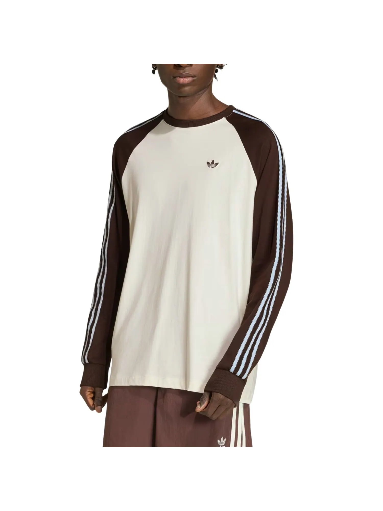 Футболка с длинным рукавом Adidas Britcore Cali 'Off White Aurora Coffee' — изображение 2 из 3, белый