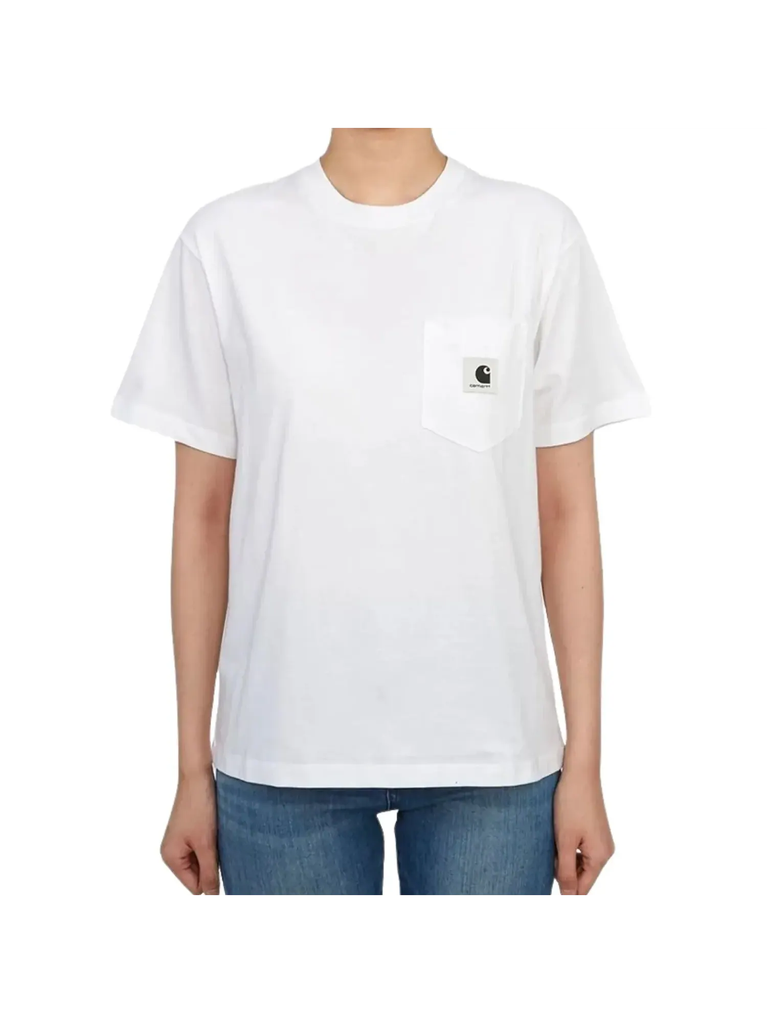 (WMNS) Футболка Carhartt WIP с коротким рукавом и карманом — изображение 2 из 3, белый