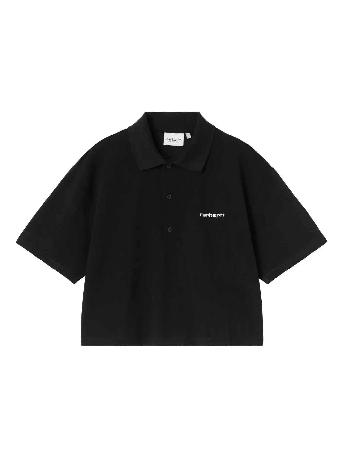 Футболка-поло Carhartt WIP S/S Script Polo T-Shirt 'Black White' I034553-0D2-XX — изображение 1 из 2, черный