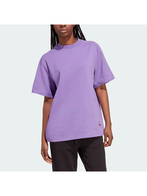 Футболка (WMNS) adidas by Stella McCartney Logo Tee 'Purple' — изображение 2 из 4, фиолетовый