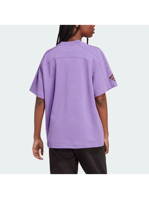 Футболка (WMNS) adidas by Stella McCartney Logo Tee 'Purple' — изображение 3 из 4, фиолетовый
