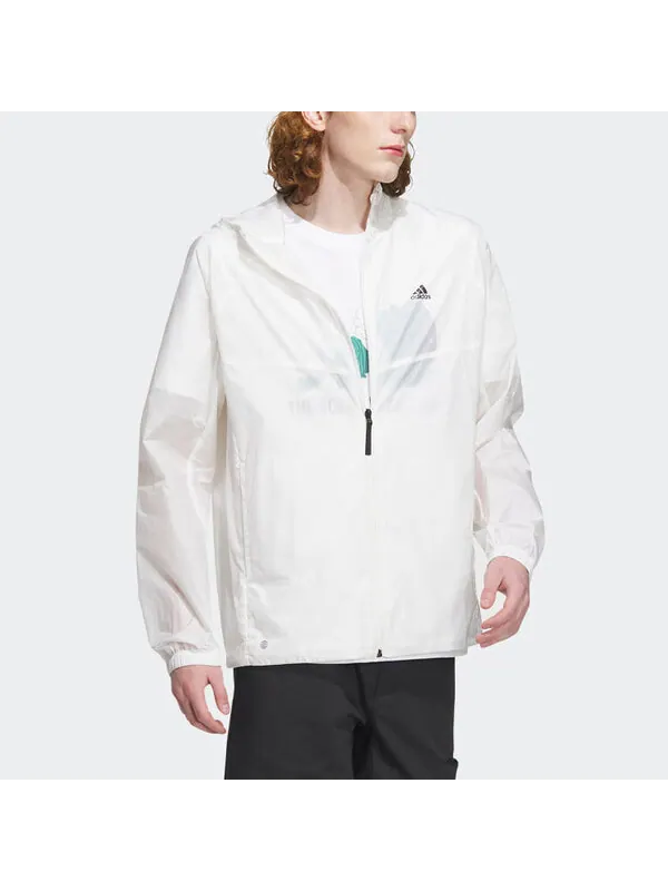 Куртка Adidas Hooded Windbreaker Jacket 'White' — изображение 4 из 4, белый