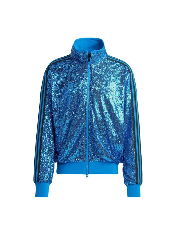 Куртка оригинальные блестки спортивная куртка Adidas — изображение 1 из 4, синий