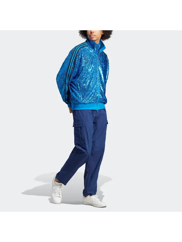Куртка оригинальные блестки спортивная куртка Adidas — изображение 4 из 4, синий