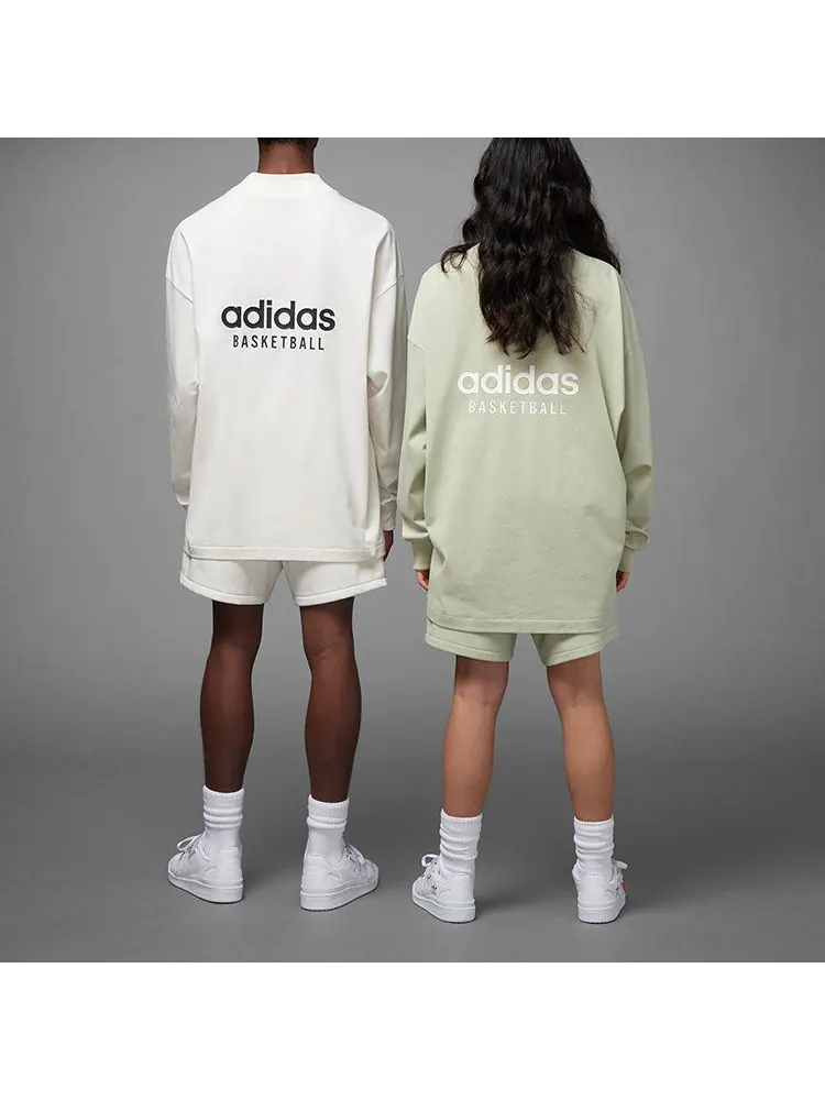 Футболка adidas Basketball Long Sleeve Tee 'White' IA3424 — изображение 3 из 3, белый