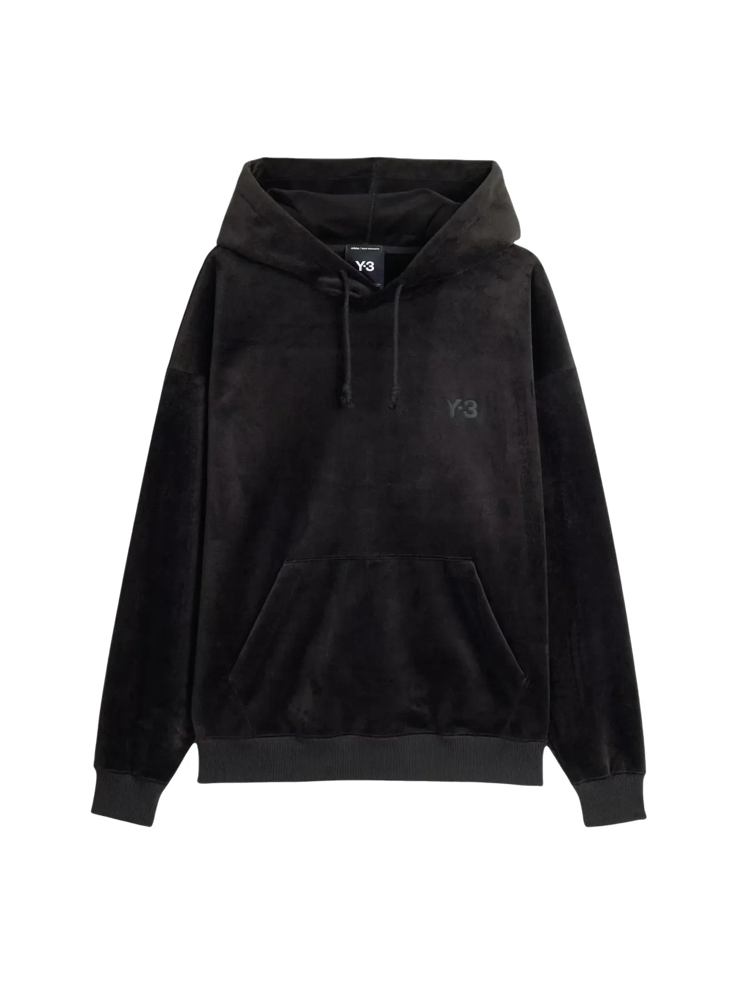 Мужское худи из вельвета с принтом Y-3 Velvet Corduroy Hoodie Adidas — изображение 1 из 5, черный