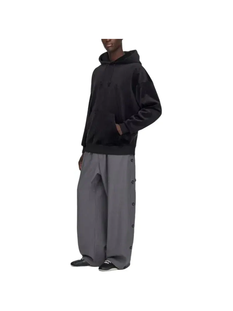 Мужское худи из вельвета с принтом Y-3 Velvet Corduroy Hoodie Adidas — изображение 3 из 5, черный