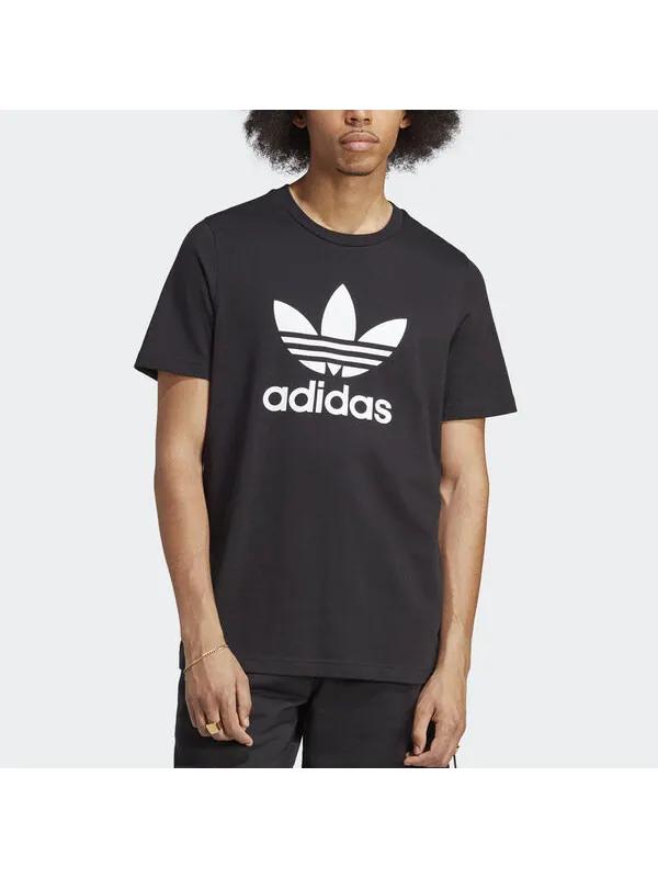 Футболка оригиналы adicolor классика трилистник футболка Adidas — изображение 2 из 4, черный/белый