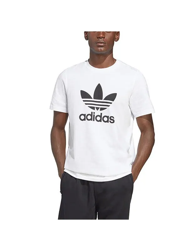 Футболка оригиналы adicolor классика трилистник футболка Adidas — изображение 3 из 4, белый/черный