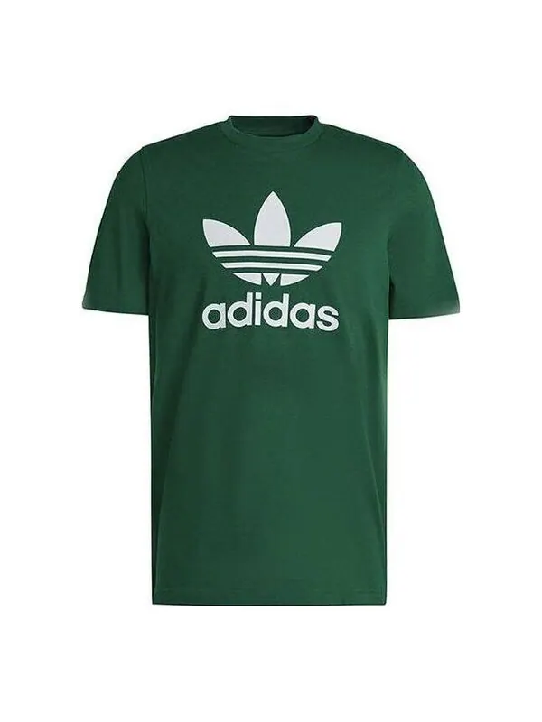 Футболка оригиналы adicolor классика трилистник футболка Adidas — изображение 1 из 4, темный зеленый