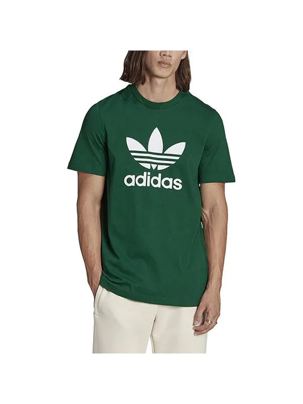 Футболка оригиналы adicolor классика трилистник футболка Adidas — изображение 2 из 4, темный зеленый