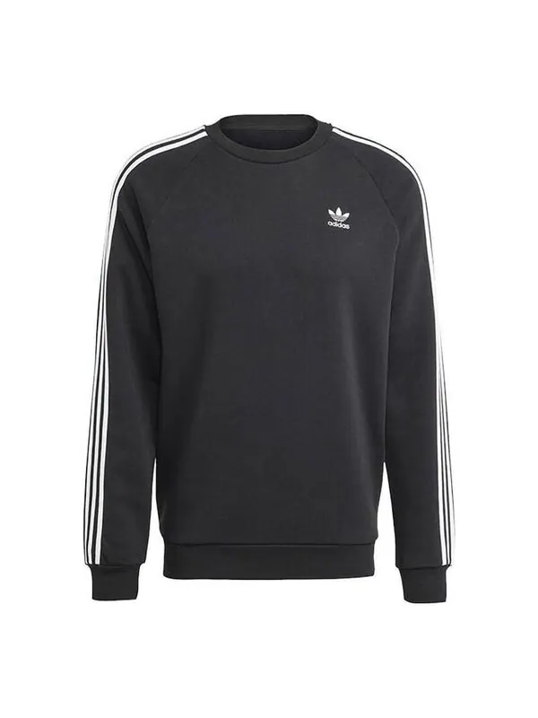 Рубашка оригиналы adicolor классика 3 полоски толстовка экипажа Adidas — изображение 1 из 1, черный/белый