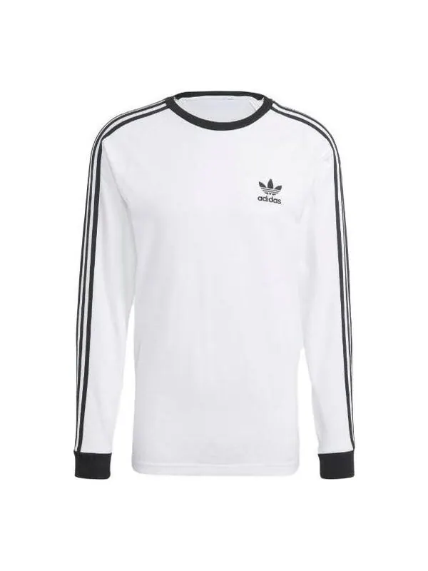 Футболка Adidas Adicolor Classics 3-Stripes Long Sleeve Tee 'White' — изображение 1 из 4, белый
