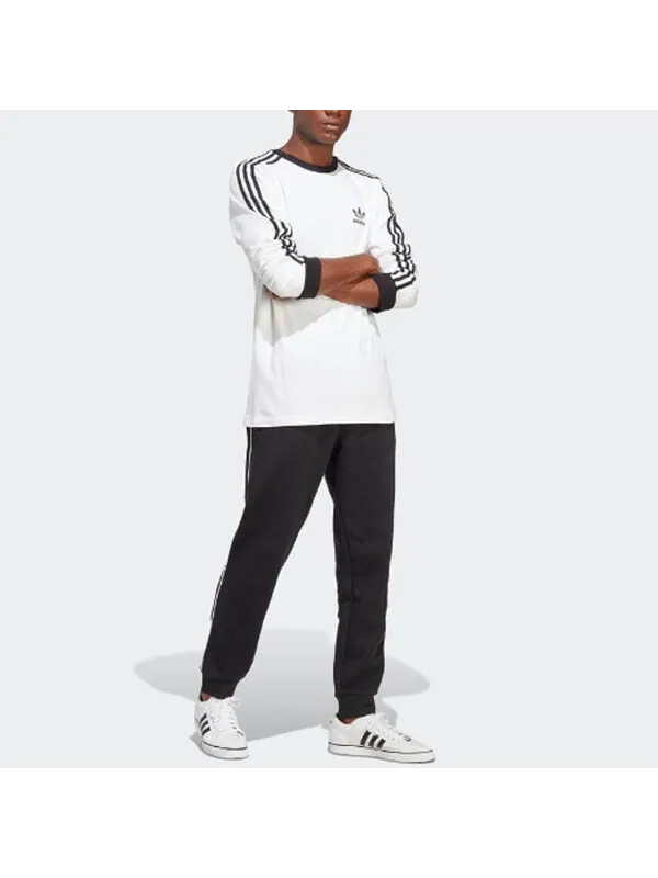 Футболка Adidas Adicolor Classics 3-Stripes Long Sleeve Tee 'White' — изображение 2 из 4, белый
