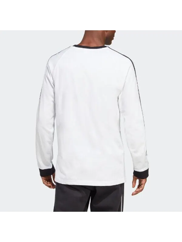 Футболка Adidas Adicolor Classics 3-Stripes Long Sleeve Tee 'White' — изображение 3 из 4, белый