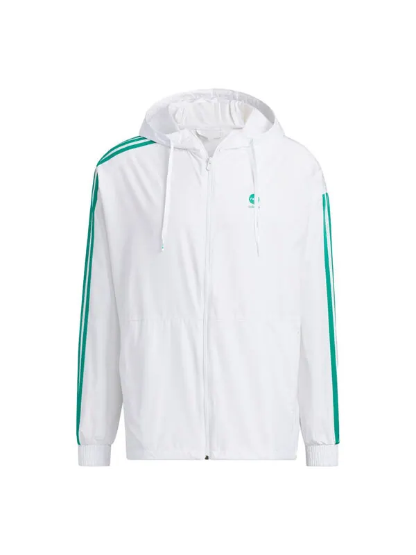 Куртка neo essentials ветровки Куртка Adidas — изображение 1 из 4, белый/зеленый