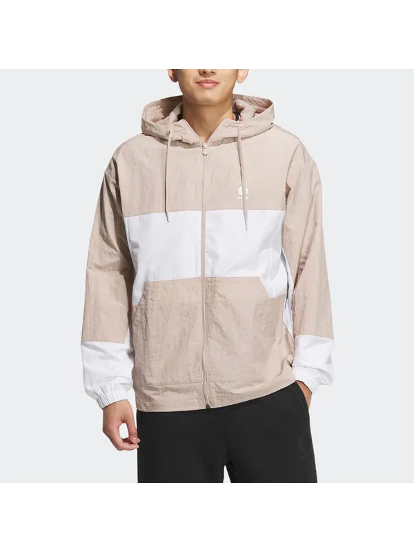 Куртка нео баскетбольные ветровки Куртка Adidas — изображение 2 из 4, бежевый/белый