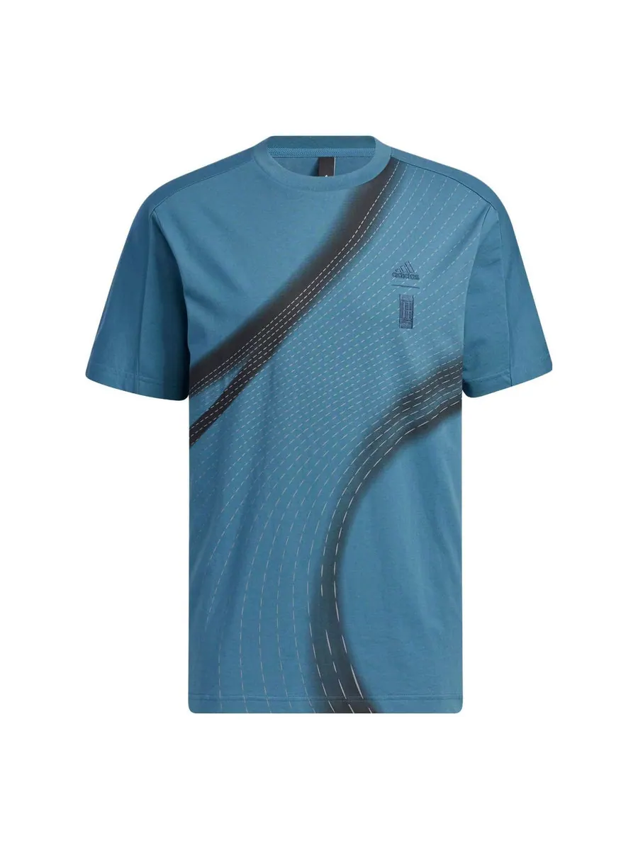 Футболка adidas WUJI GFX T-Shirt 'Teal' — изображение 1 из 4, бирюзовый