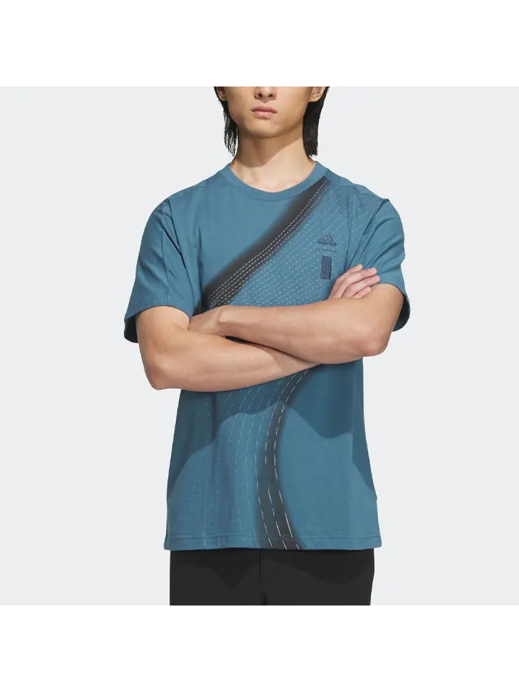 Футболка adidas WUJI GFX T-Shirt 'Teal' — изображение 2 из 4, бирюзовый