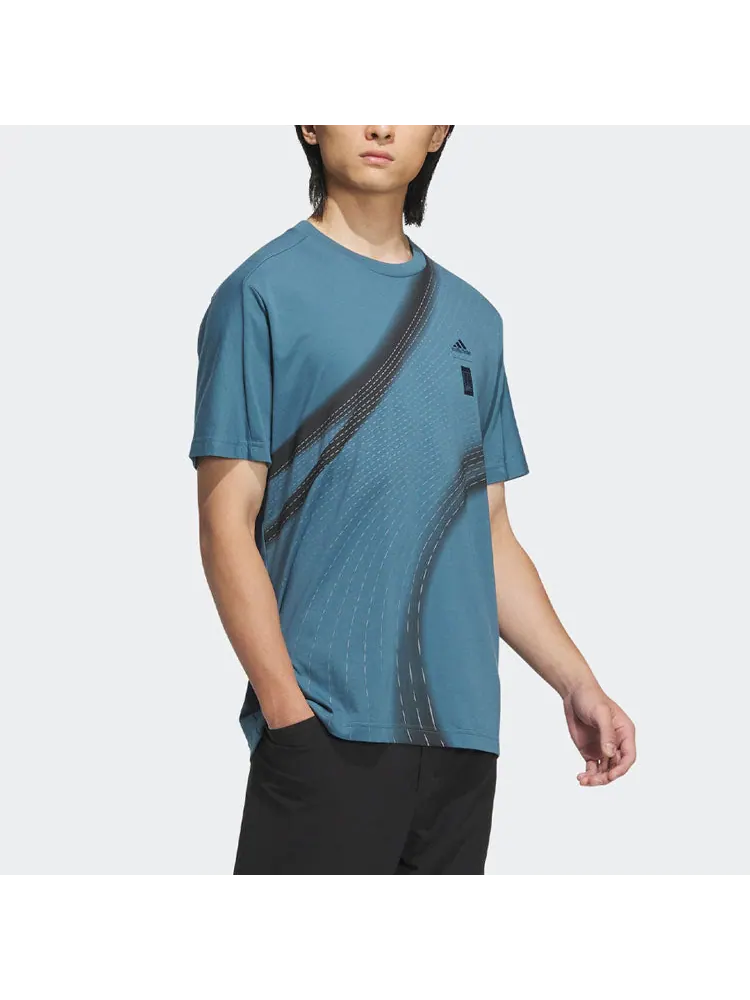 Футболка adidas WUJI GFX T-Shirt 'Teal' — изображение 4 из 4, бирюзовый