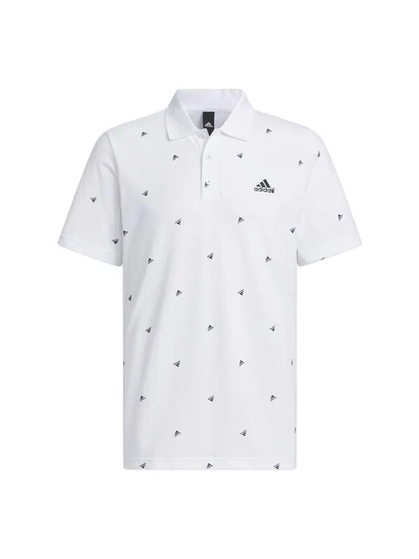 Футболка Adidas Fi Polo Aop Logo Printing Training Sports Short Sleeve Polo Shirt 'White' — изображение 1 из 4, белый/мульти