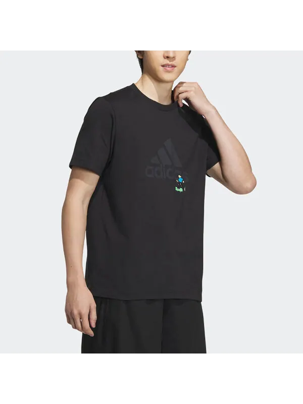 Футболка с графическим логотипом Футболка Adidas — изображение 4 из 4, черный