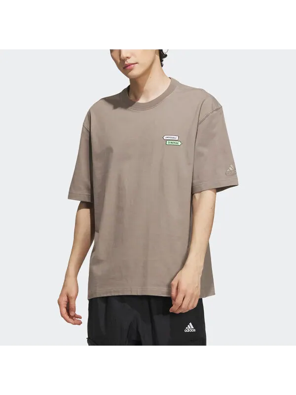 Футболка с графическим тиснением футболка Adidas — изображение 2 из 4, коричневый