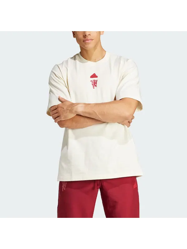 Футболка manchester united lfstlr большие Футболка Adidas — изображение 2 из 4, белый/красный