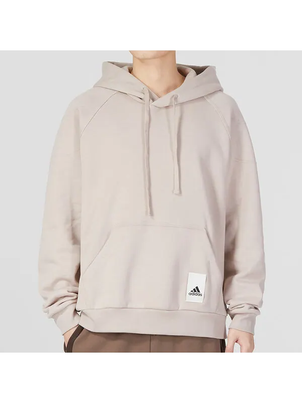 Толстовка Adidas LOUNGE FLEECE HOODIE 'Wonder Taupe' — изображение 3 из 4, тауп