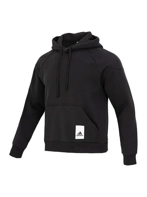 Толстовка спортивная одежда флисовая толстовка с капюшоном Adidas — изображение 1 из 4, черный